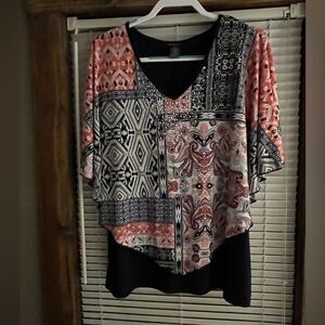 Catherines Women's Plus Size Dolman Sleeve Blouse Tank Duet ALYX WOMEN SIZE 3X​